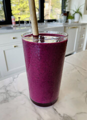 Vibrant Blueberry and Dragon Fruit Smoothie