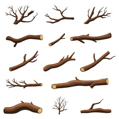 Bare tree branch silhouettes, Black branches without leaves