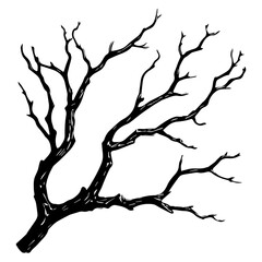 Bare tree branch silhouettes, Black branches without leaves