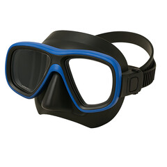 Blue and black diving mask isolated on transparent background