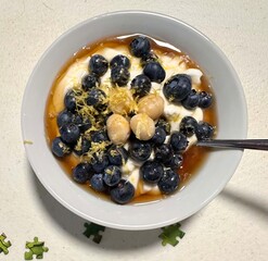 blueberries and yogurt