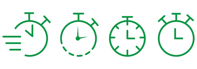 Fast time icon set. Timer icon set. Alarm clock symbol. Watch countdown vector illustration. isolated on white background. EPS 10