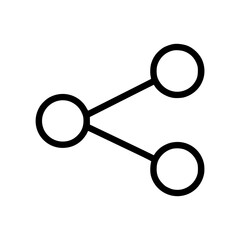 Outline icon of sharing concept with connected circles  