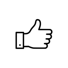 Obraz premium Outline icon of a hand giving a thumbs up gesture 