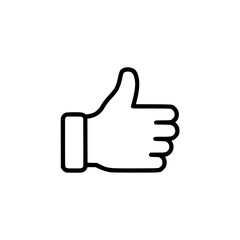Outline icon of a thumbs up gesture representing approval concept  
