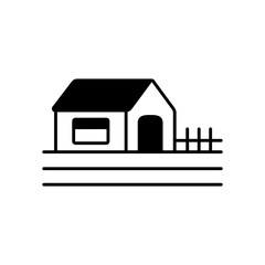 Traditional Farm Barn Building Fill Icon