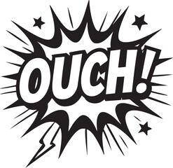 Ouch! Comic Book Style Speech Bubble Illustration