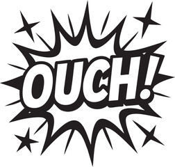 Ouch! Comic Book Style Speech Bubble Illustration
