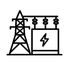 Vector icon electrical substation on white background
Vector icon electricity