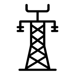 Vector icon power transmission mast on white background
Vector icon electricity