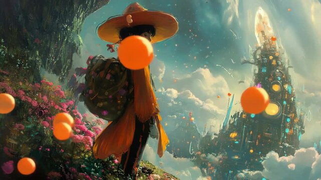 Majestic Man in Landscape scene