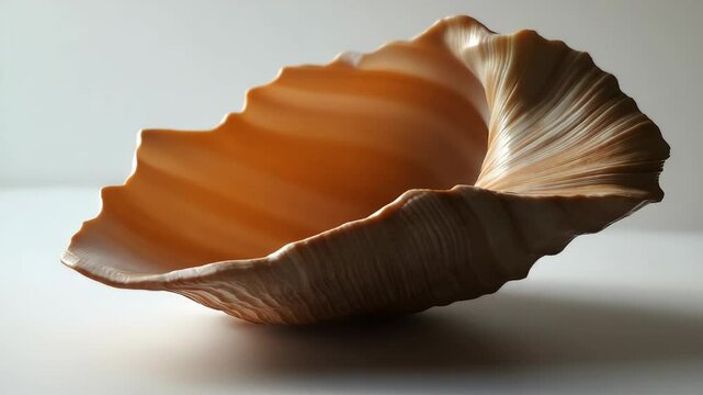 A brown shell sitting on top of a table
