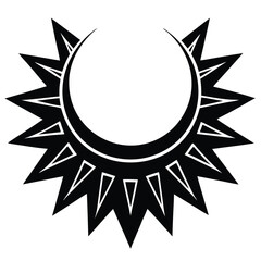 Spiked collar icon with circular studs in decorative punk fashion style silhouette vector