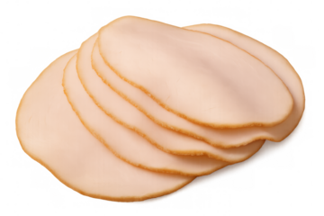 Thinly sliced chicken breast fillet isolated on transparent background, perfect for food and nutrition related projects