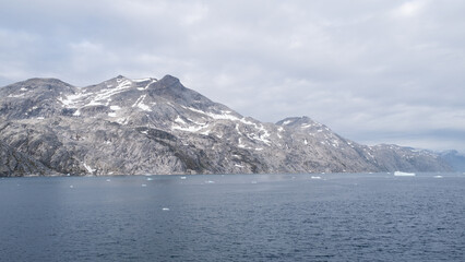 Obraz premium Landscape of the banks of the of the the fjord in Prince Christian Sound, South Greenland