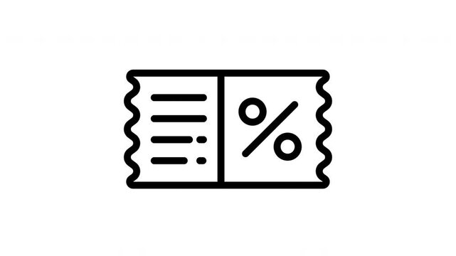 discount voucher line icon animation
