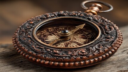 Obraz premium Antique Compass: A Journey Through Time
