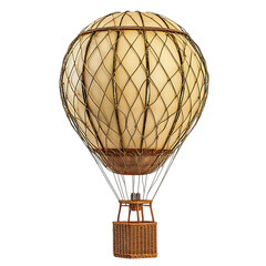 Vintage Hot Air Balloon Elegant Design Travel Inspiration Retro Decor on transparent Background
