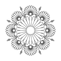 abstract floral background coloring page line art