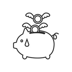 豚の貯金箱、浪費、散財