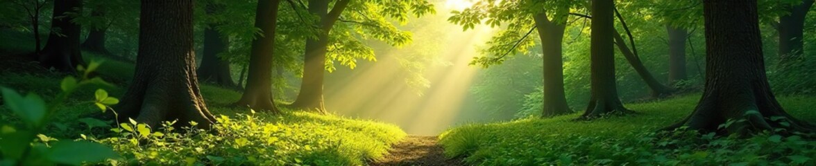 Sun-Dappled Forest Peaceful Scene Ideal for Contemplation and Prayer,  Spiritual and Nature Photography