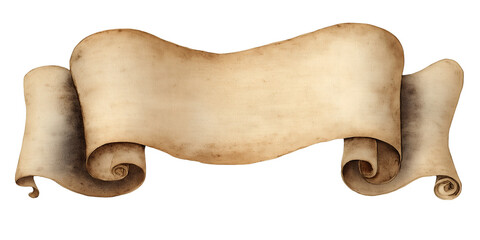 Watercolor Ancient Papyrus Ribbon &ndash; PNG
