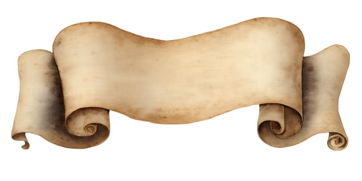 Watercolor Ancient Papyrus Ribbon – PNG