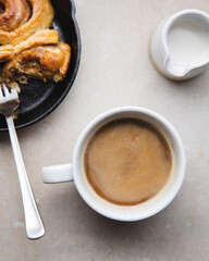 Cinnamon rolls with coffee