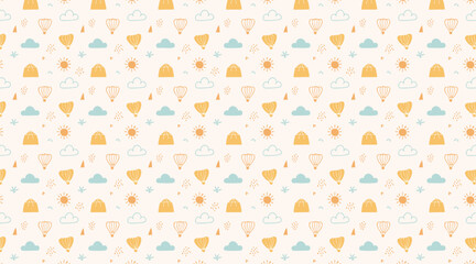 Abstract Boho Landscape Seamless Pattern