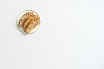 Isolated nut cake on clean white minimal background.
