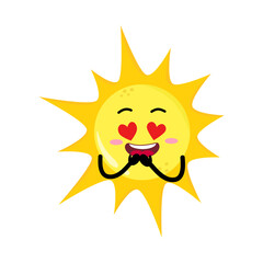 Cute Hand Drawn Crazy In Love Sun