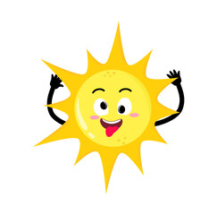 Cute Hand Drawn Silly Sun Teasing