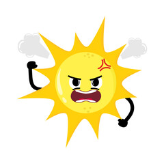 Cute Hand Drawn Furious Mad Sun