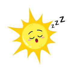 Cute Hand Drawn Sun Sleeping