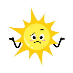 Cute Hand Drawn Sun Shrug Don't Know