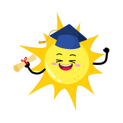 Cute Hand Drawn Sun Graduate