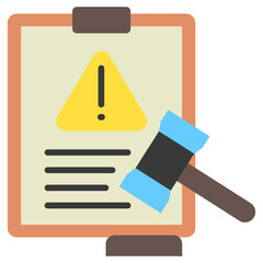 Liability Claim flat color, mini illustration icon. use for modern concept, print, UI, UX kit, web and app development. Vector related to risk management, business, finance.