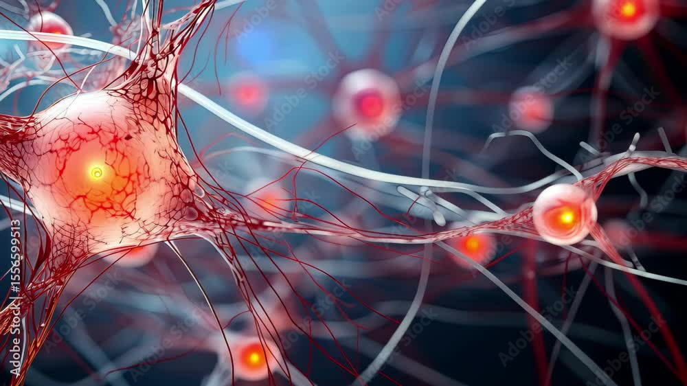 Poster Exploring the intricate world of neurons and their interconnected pathways in a stunning high-quality animation