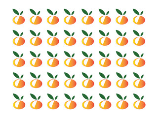 set of orange fruit icons.Organic patterns
