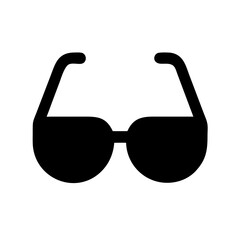 Stylish black sunglasses silhouette on a white background for fashion accessory concept