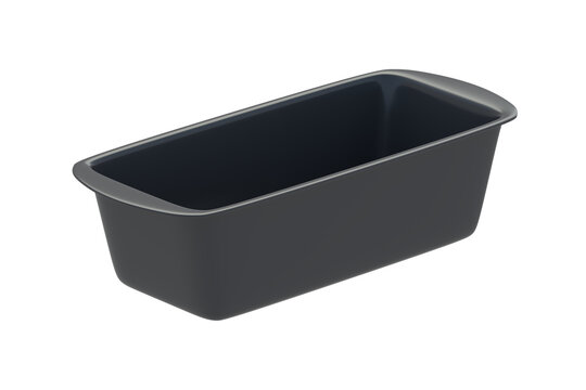 Rectangular cake mold isolated on white background. 3d render