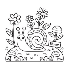 Miniature Fairy Cottage in a Teacup Planter – Bold Line Garden Coloring Page, Black & White Designs, Victor Illustration, Line Art, Miniature Garden Bold & Easy Coloring Book, 