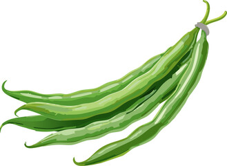 Fresh green beans tied together, presenting a healthy and natural food option