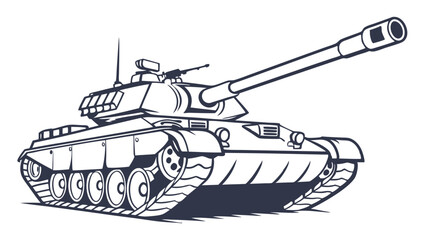 Naklejka premium Powerful Military Tank Illustration Detailed Design.