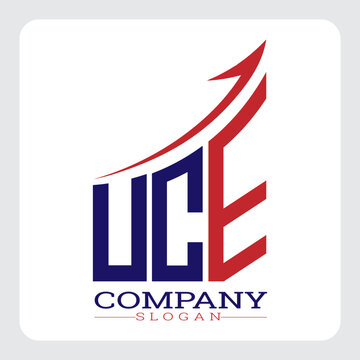 UCE logo design, UCE Company Logo Design Growth vector, UCE Upward Arrow Business Success Logo vector, UCE Corporate Branding Logo, UCE simple and modern logo, UCE business finance logo design, etc.