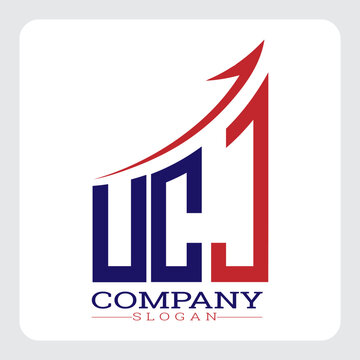 UCJ logo design, UCJ Company Logo Design Growth vector, UCJ Upward Arrow Business Success Logo vector, UCJ Corporate Branding Logo, UCJ simple and modern logo, UCJ business finance logo design, etc.