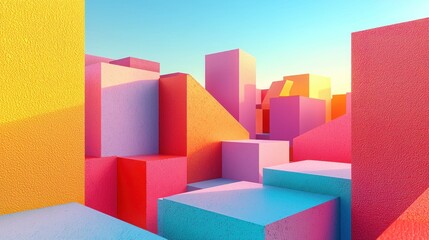 Obraz premium Colorful geometric cityscapes