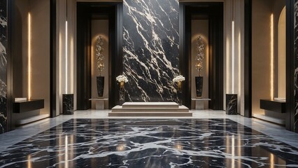 Conceptual representation of elegance and wealth through polished marble luxury