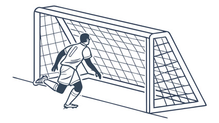 Soccer Goalkeeper Diving to Save a Goal.