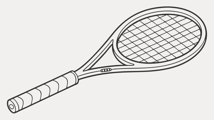 Handdrawn Tennis Racket Illustration.